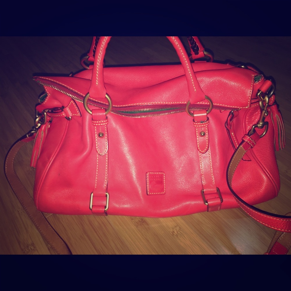 Dooney & Bourke Leather Shoulder Bag, Coral Pink